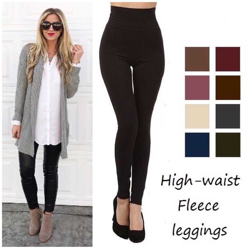3 Pack of High Waist Fleece Leggings
